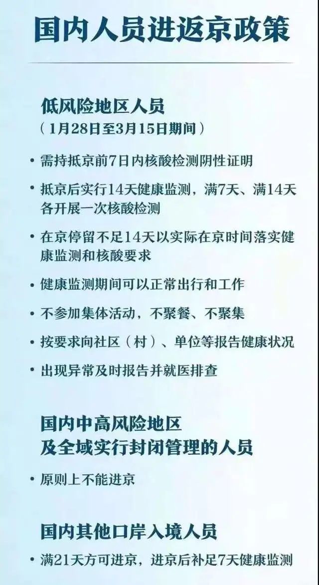 “进京需要核酸检测证明吗	” 进京人员需要办理什么？-第2张图片