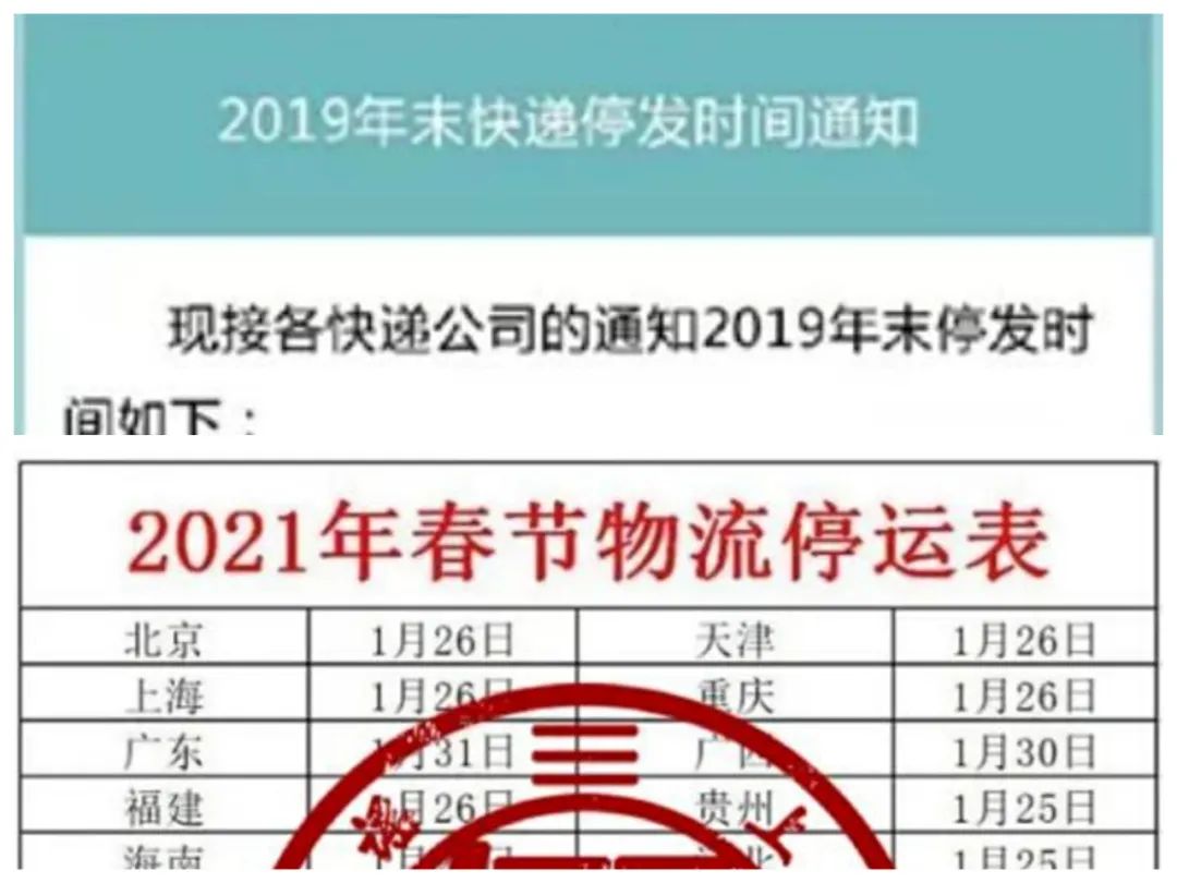 2021全国物流停运通知〃2020年全国物流停运表-第3张图片
